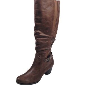 BareTraps Rosemary Brown Faux Leather Knee-High Boots Sz 10